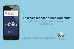 Telefon Komórkowy z napisem Moja Komenda