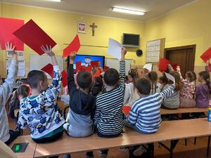 Uczniowie podczas spotkania