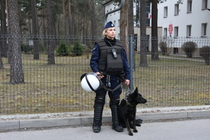 Policjanci podczas zabezpieczenia meczu